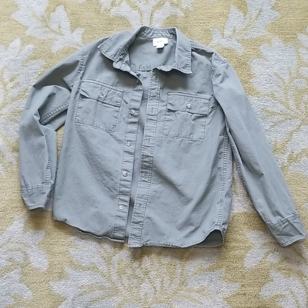 Old navy army green button down - Large 10/12